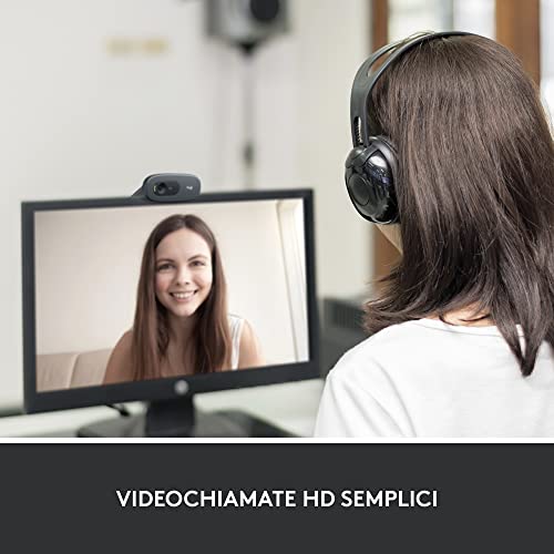 Detalle 2 de Logitech C270 Webcam HD: nitidezza 720p e versatilità per videochiamate quotidiane