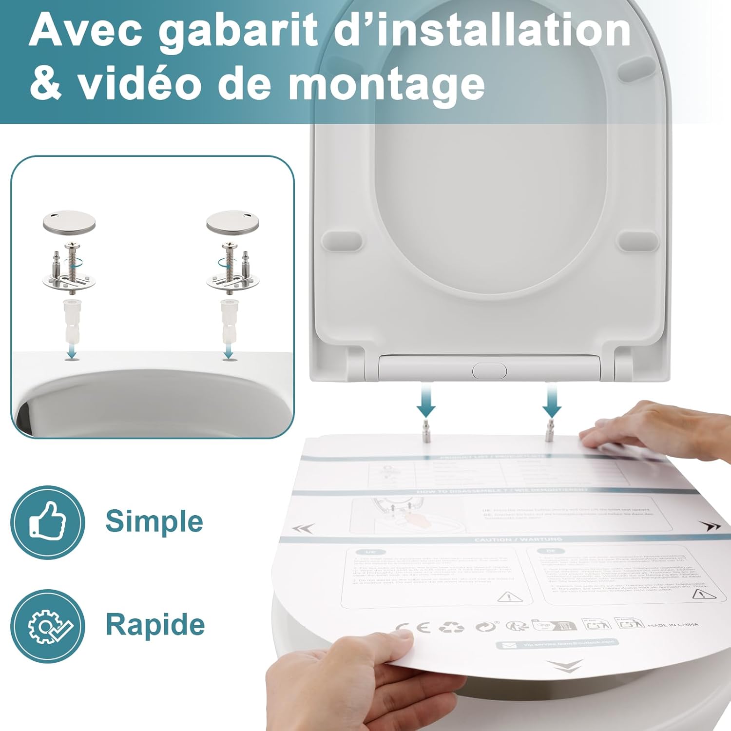 Thumbnail 3 de MEEJEE Abattant WC D-Forme 460x365 mm