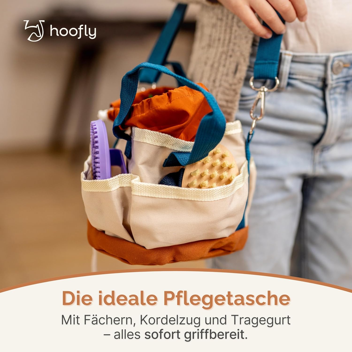 Thumbnail 3 de Hoofly Hobby Horse Zubehör Pflegeset für Kinder mit Tasche, Bürste, Striegel & Hufkratzer (TÜV geprüft)