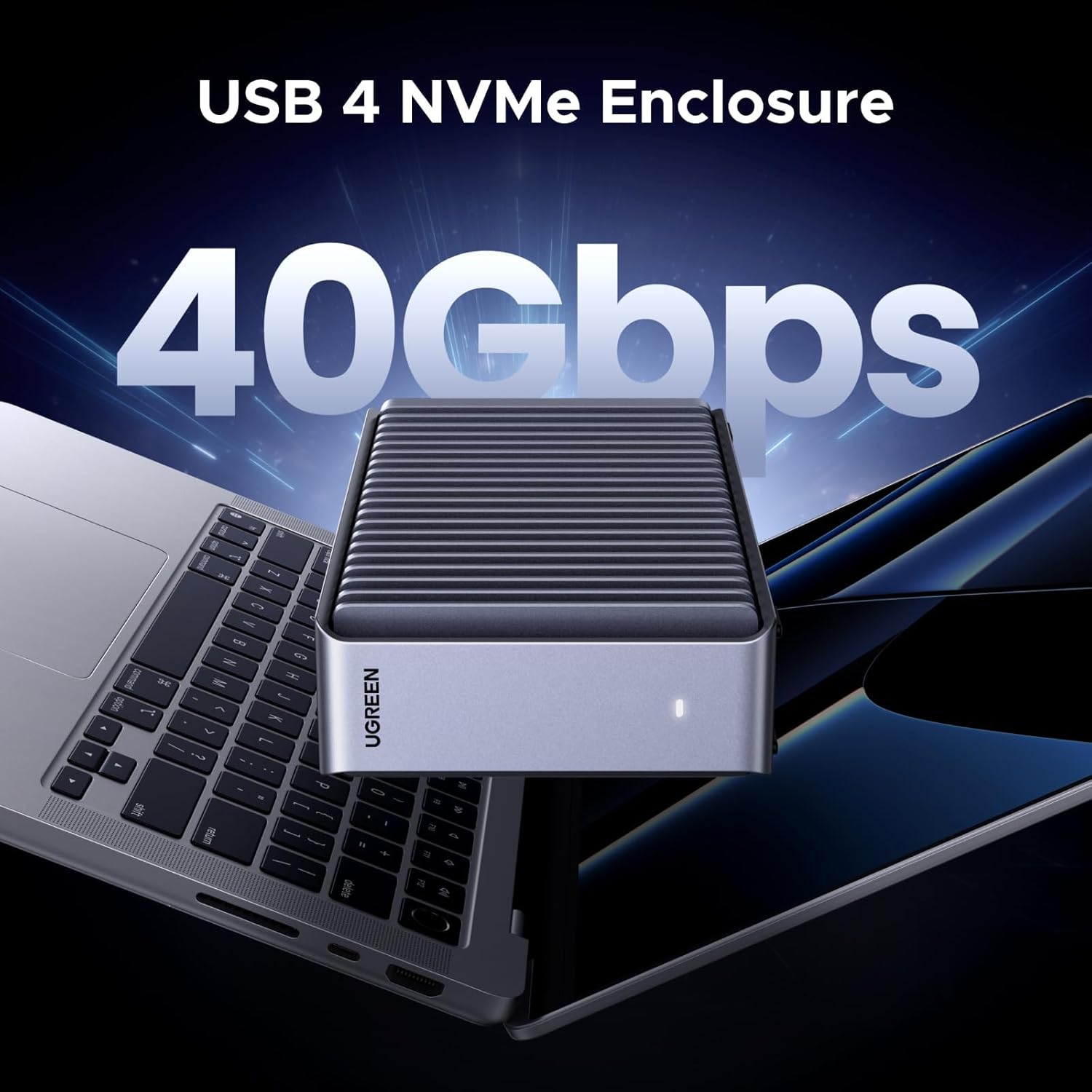 Detalle 2 de UGREEN 40Gbps M.2 NVMe SSD Enclosure, 3848MB/s
