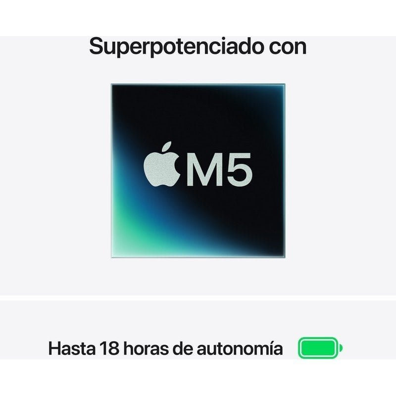 Detalle de Apple MacBook Air 13" M5 16GB 512GB SSD – Blanc Estrella, con cargador 35W