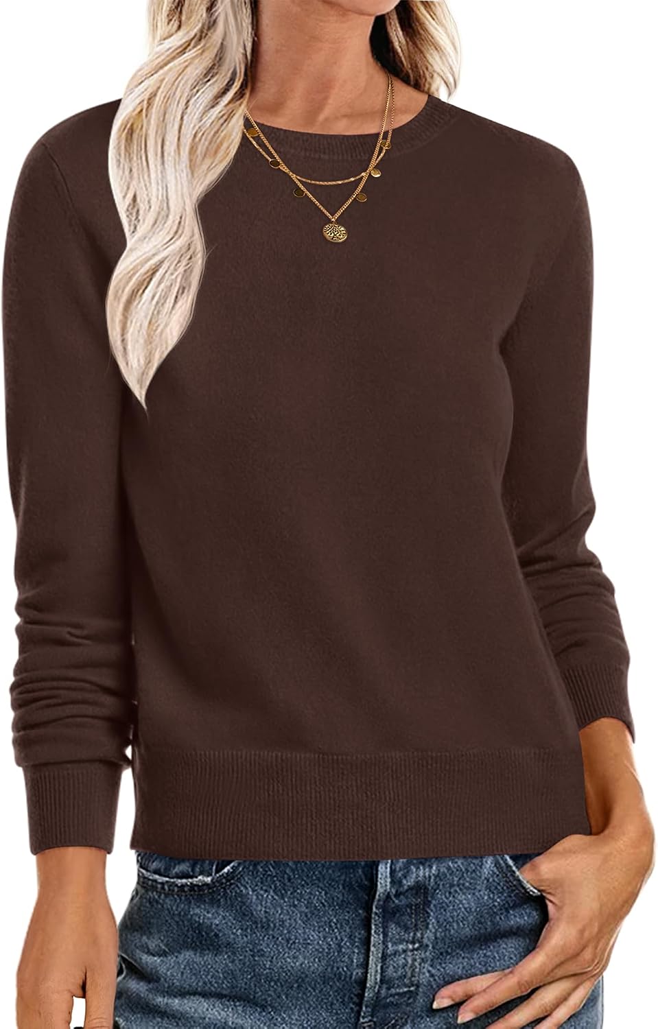 Thumbnail 5 de ANRABESS Sweater Lightweight Long Sleeve Pullover