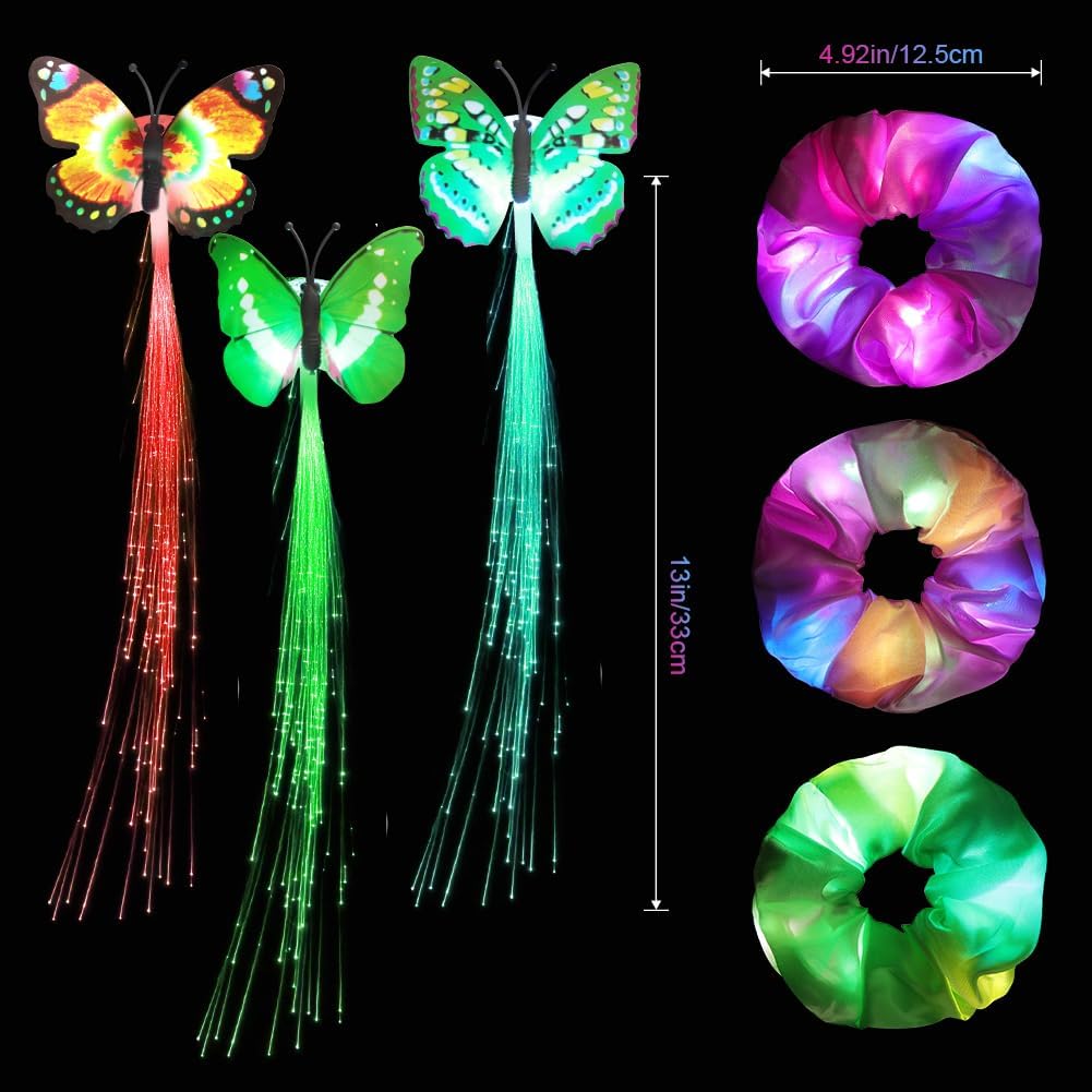 Detalle 2 de URAQT Leuchtende Haargummis 6 Stück – Neon Haarschmuck 🎀