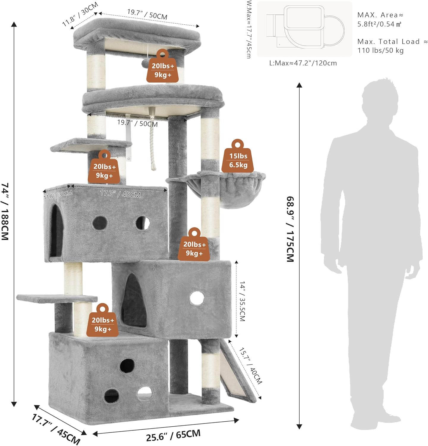 Detalle 2 de Heybly Cat Tree HCT061W