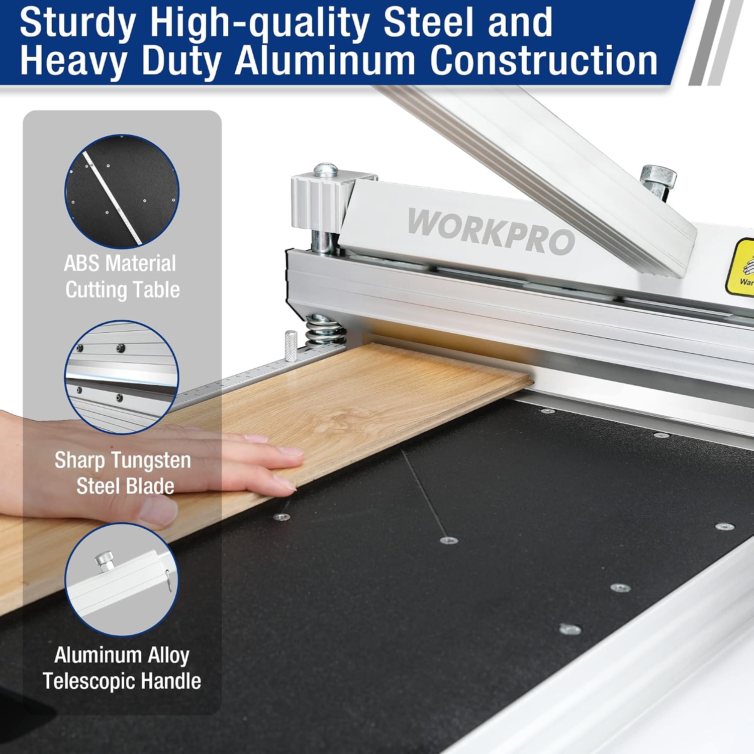 Thumbnail 1 de WORKPRO taglierina per laminato e pavimenti con lama in acciaio al tungsteno, taglio 340 mm e angoli regolabili