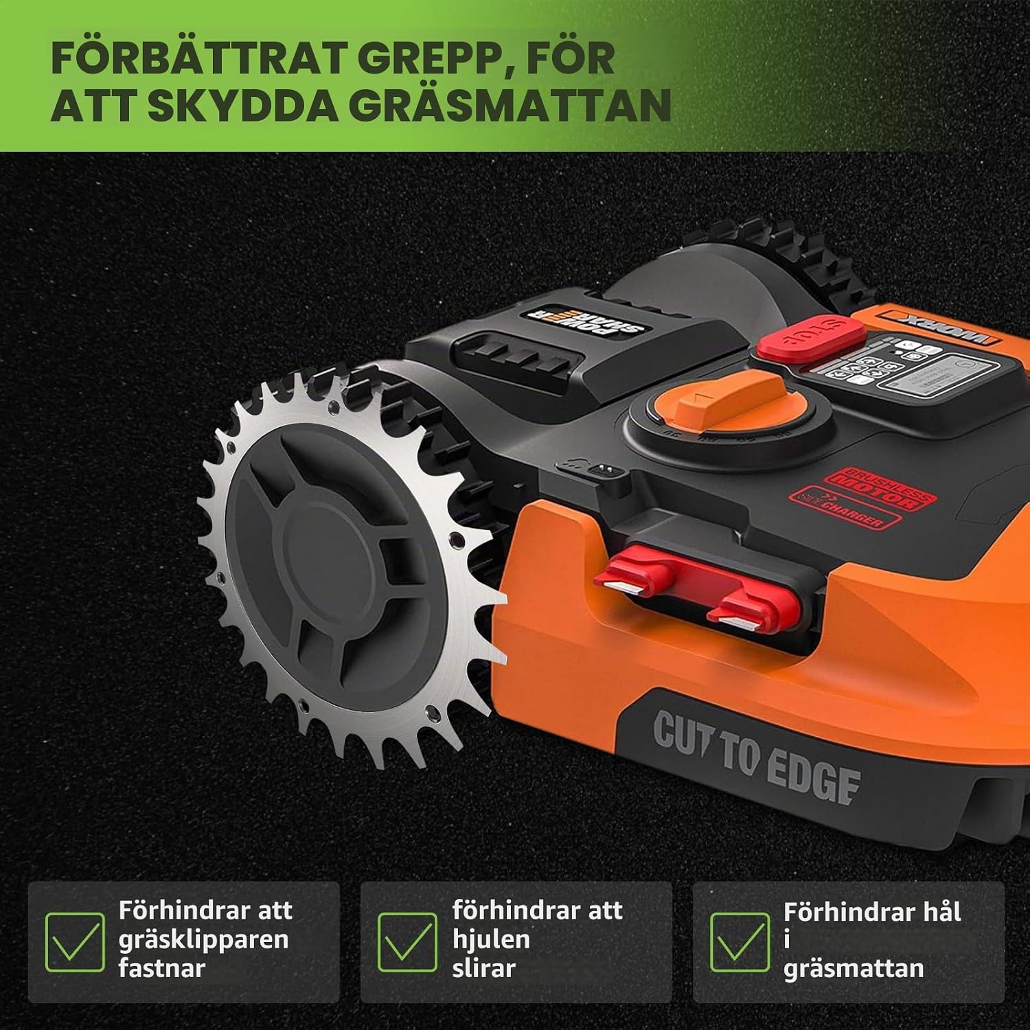 Detalle de WUCHAITOO hjulspikar för Worx Landroid, 225 mm, rostfritt stål, 2-pack