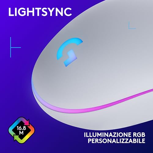 Detalle 2 de Logitech G G203 LIGHTSYNC Mouse Gaming con Illuminazione RGB - Bianco