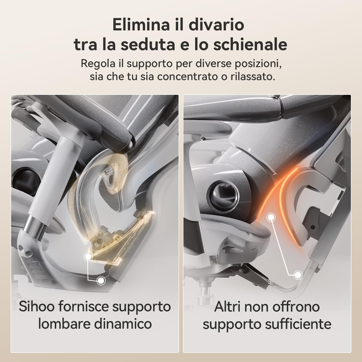 Thumbnail 5 de SIHOO Doro C300 – Sedia ergonomica da ufficio con braccioli 3D e supporto lombare auto-adattivo