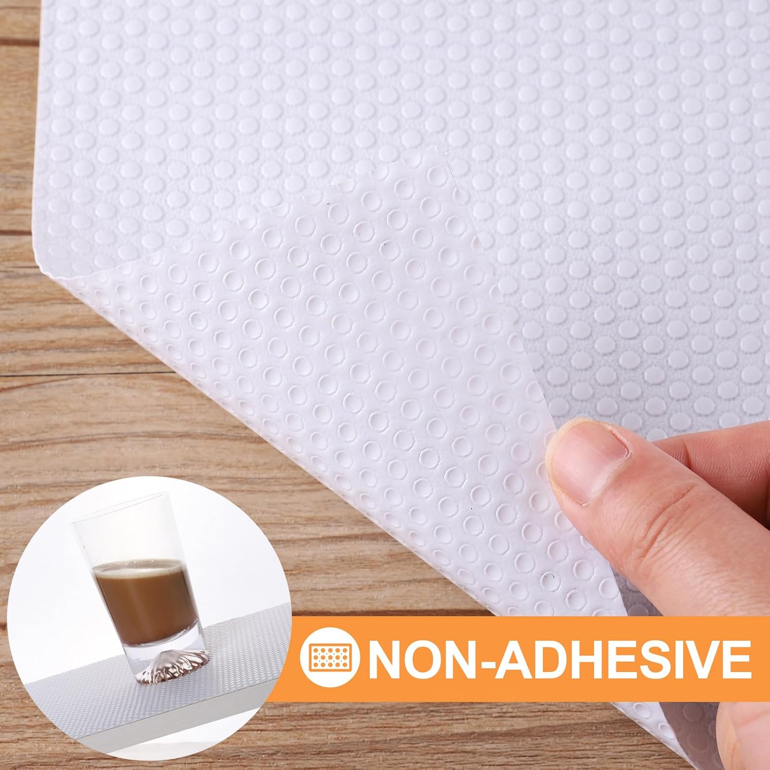 Detalle 2 de FLPMIX Shelf Liner for Kitchen Cabinets (10 in Wide) EVA Waterproof Drawer Mat, 10" x 396" White