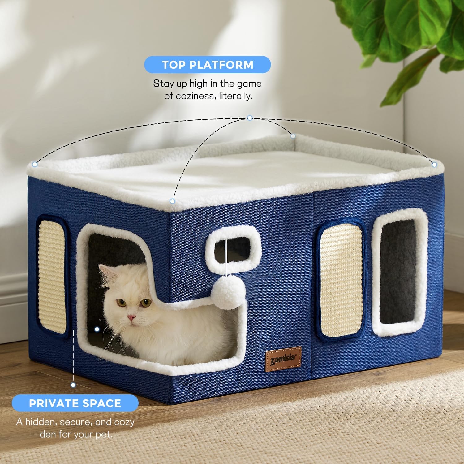 Thumbnail 6 de ZOMISIA Heated Cat House Bed 23 x 17 x 13 in