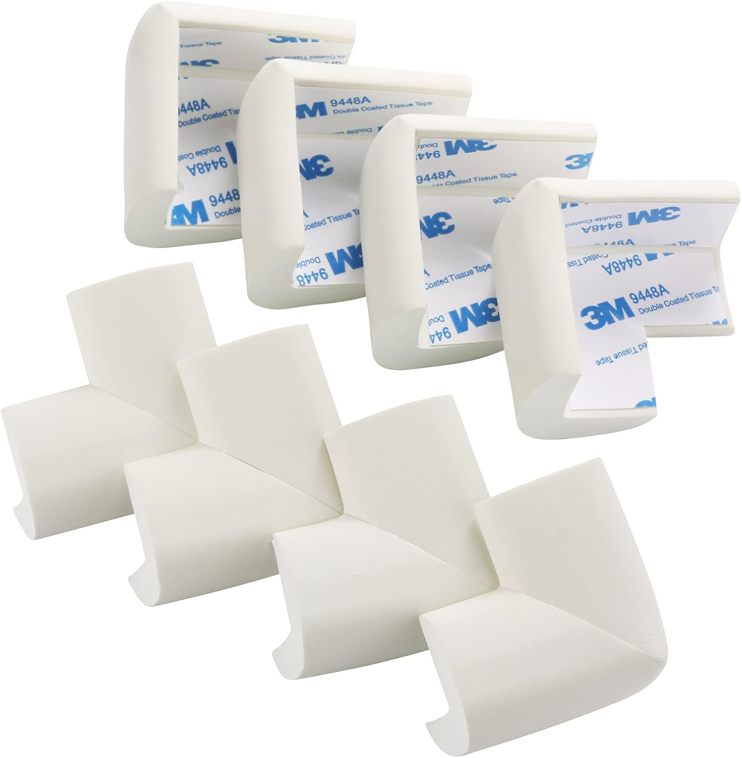 Detalle de AIXMEET 8 Corners Soft Foam Furniture Corner Guards, White, 8-Pack