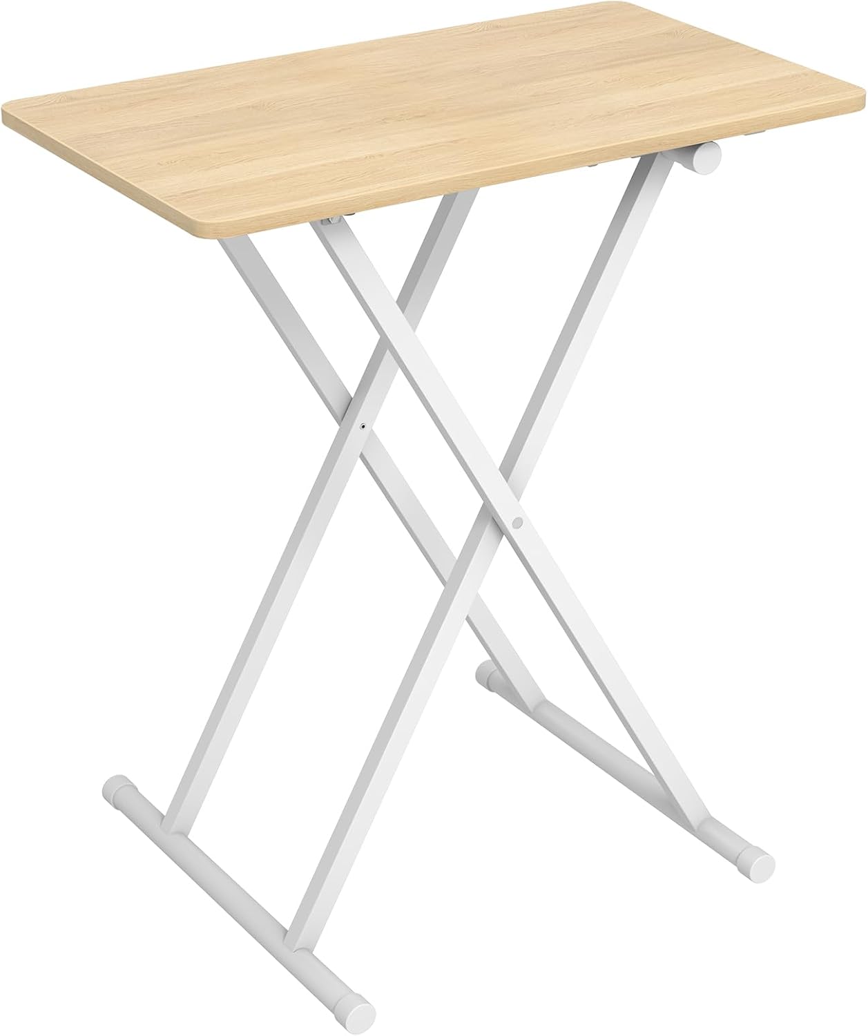 HOOBRO Tavolino con Altezza Regolabile EWN16BZ01: Pieghevole, 60 × 40 × 60 cm, Bianco/Naturale
