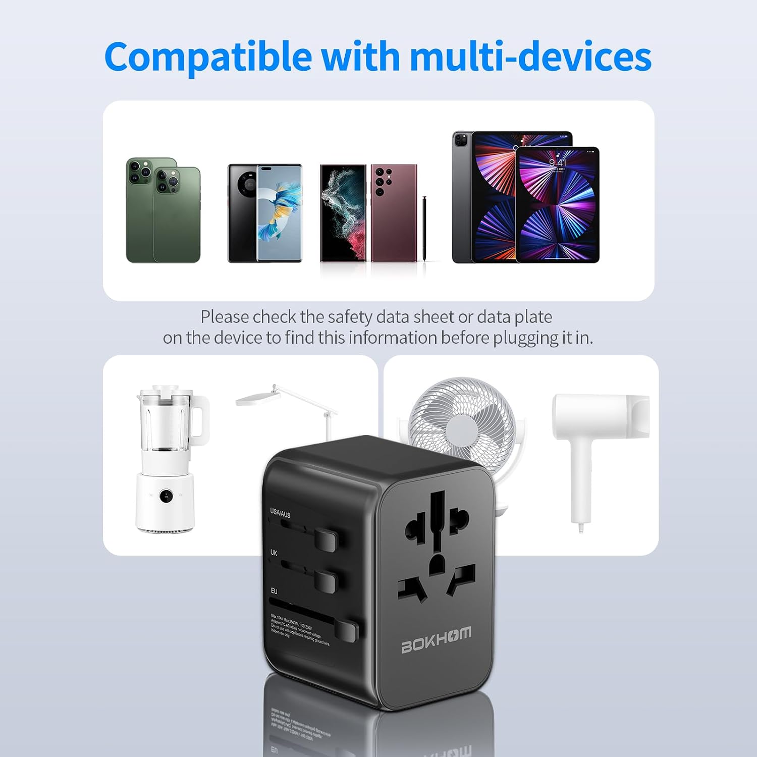 Thumbnail 6 de Worldwide Travel Adapter USB C with Dual 10A Fuses