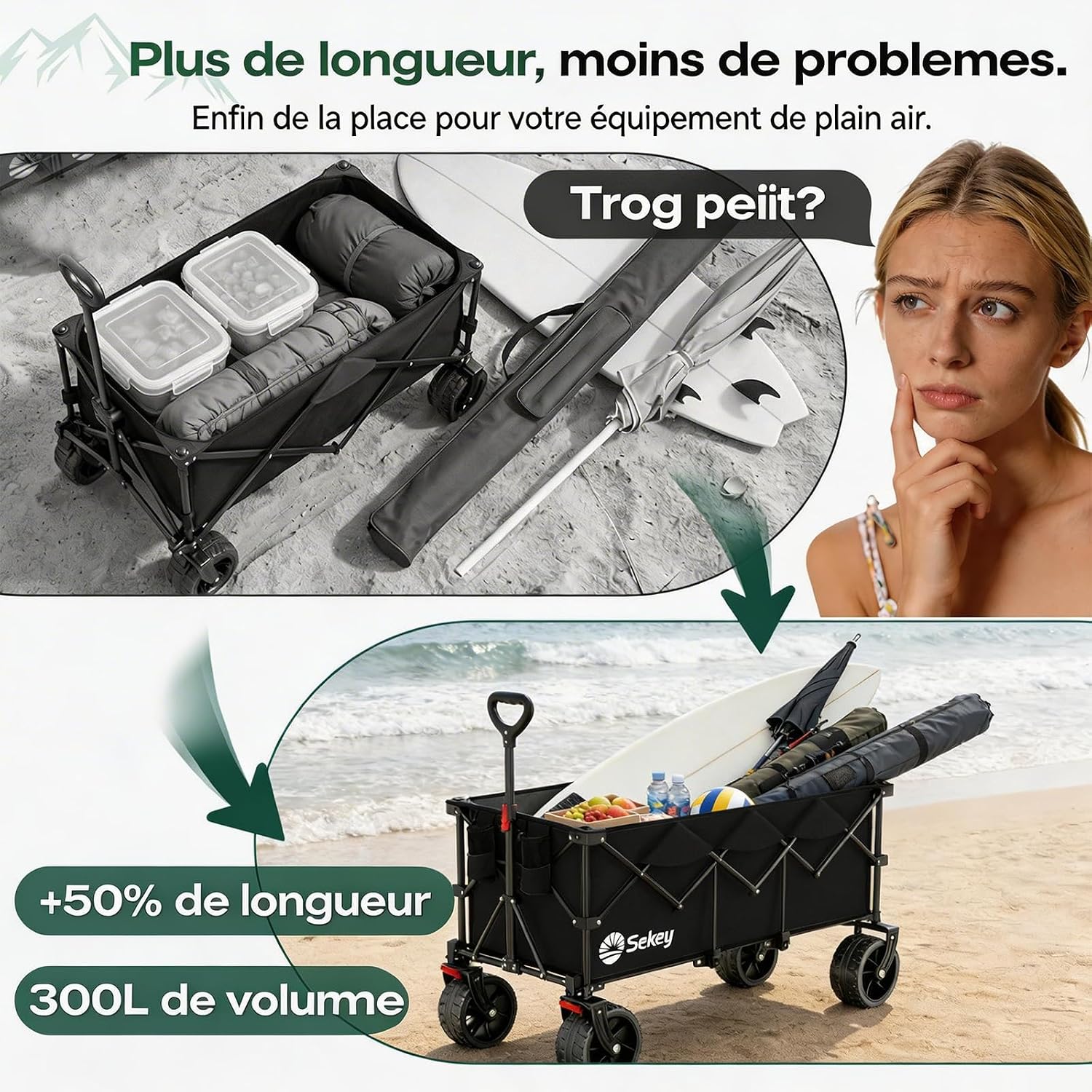 Detalle 2 de Sekey XXXL Chariot de transport pliable