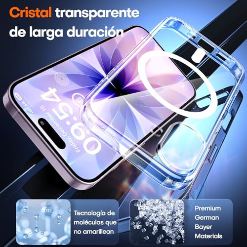 Detalle de TAURI Funda para iPhone 17 6.3" con MagSafe y Protector de Pantalla HD (Transparente)