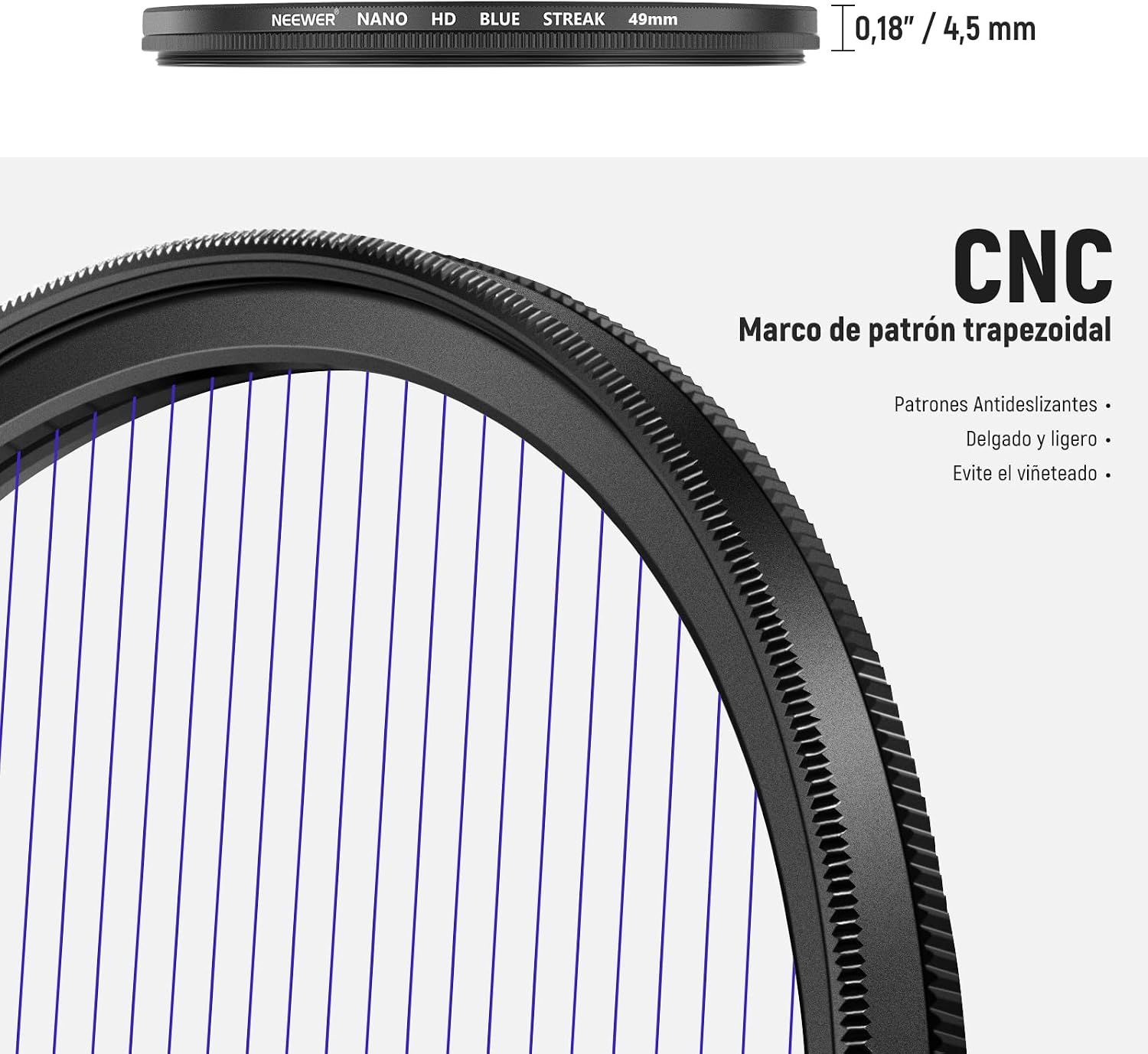 Thumbnail 5 de NEEWER 49mm Blue Ridge Filter Anamorphic Bloom