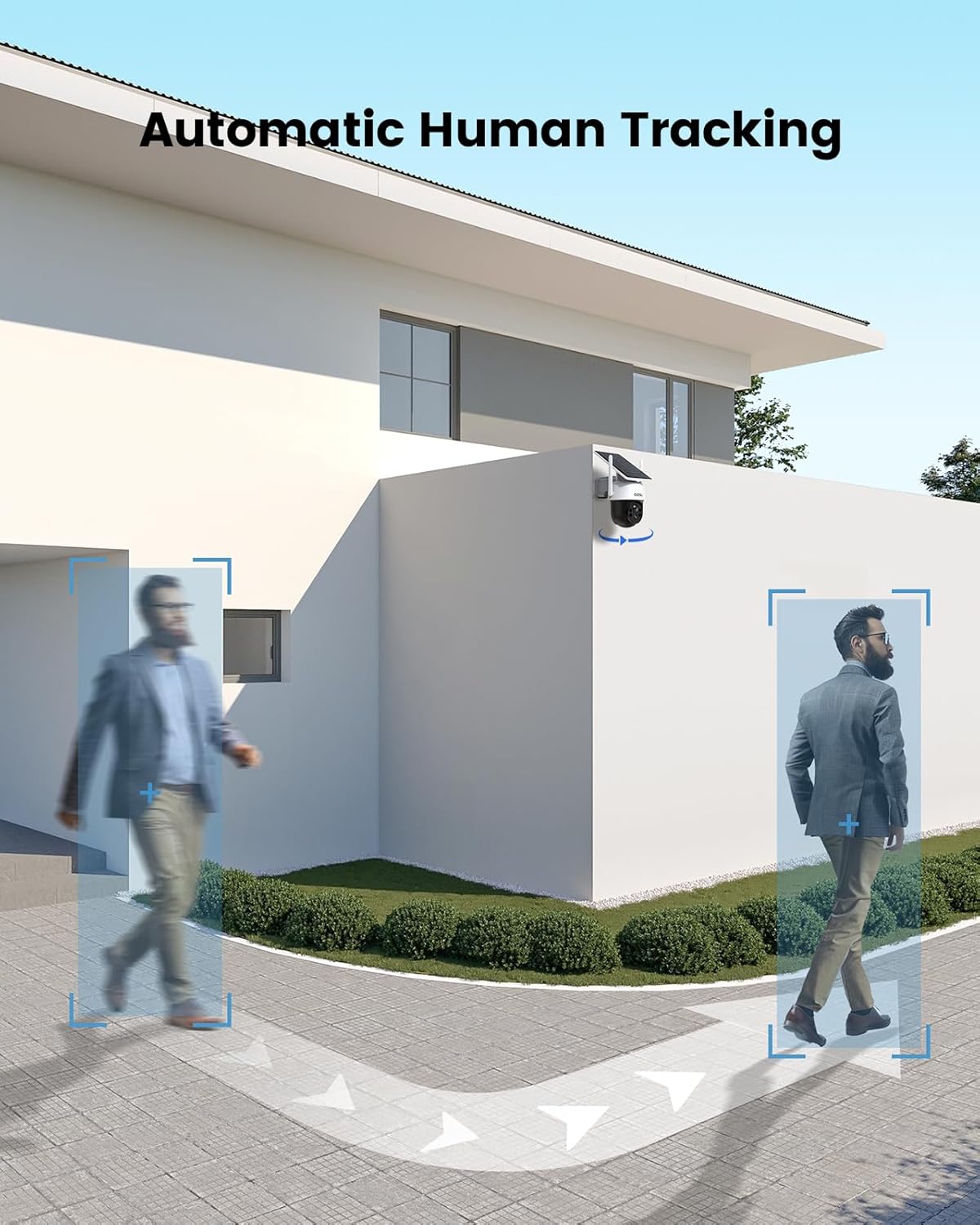Thumbnail 3 de AOSU 2-Pack Solar Security Camera Outdoor Wireless: 2K/3MP, 360° Surveillance with Auto-Tracking