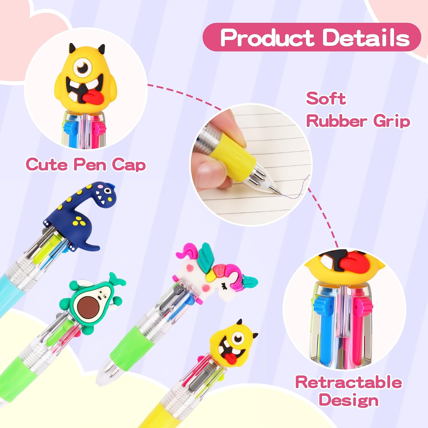 Detalle de Bolibo 24Pcs Party Bag Fillers: Multi-Coloured 4-in-1 Mini Pens for Kids