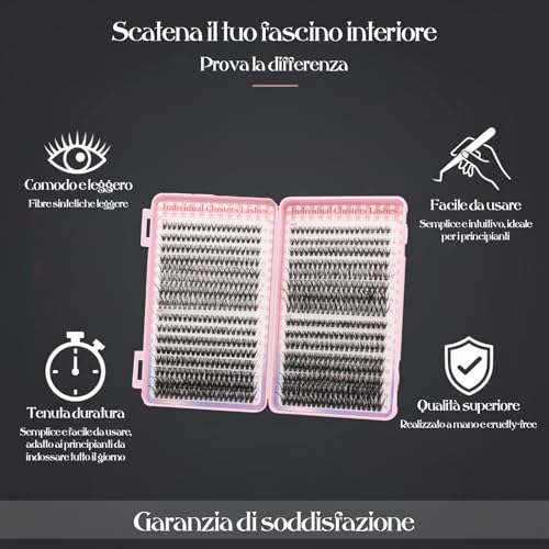 Detalle de VEGCOO 640 Ciuffetti Ciglia Finte Extension: Kit DIY 8–16 mm per Principianti