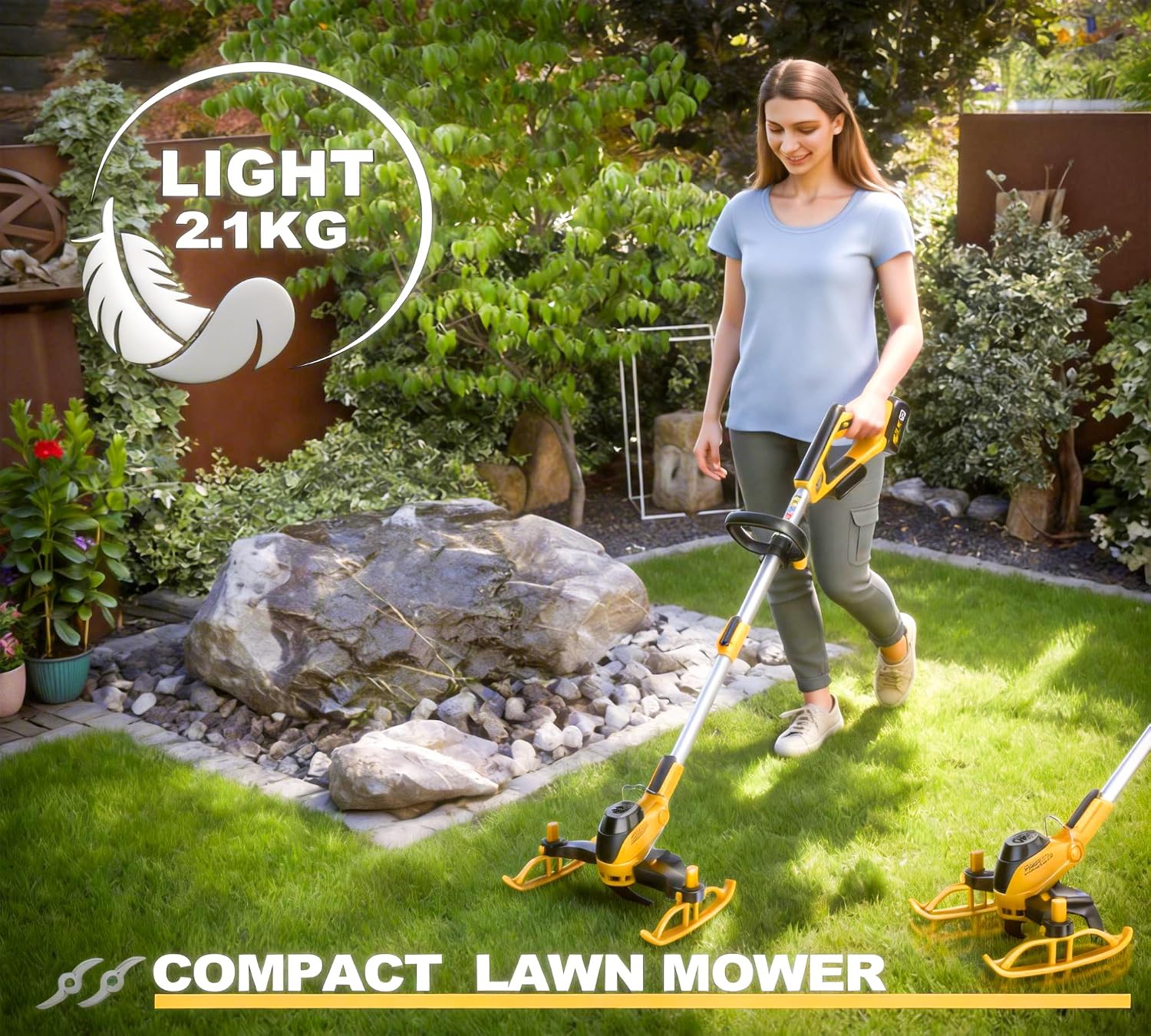 Thumbnail 3 de WeeLun 13-Inch Cordless Strimmer with 2 x 20V 5.0Ah Batteries — 5-Tools-in-1