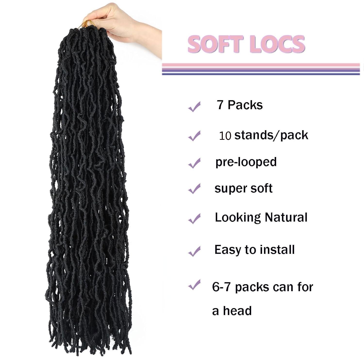 Detalle 2 de Soft Locs Crochet Hair, 30 Inch