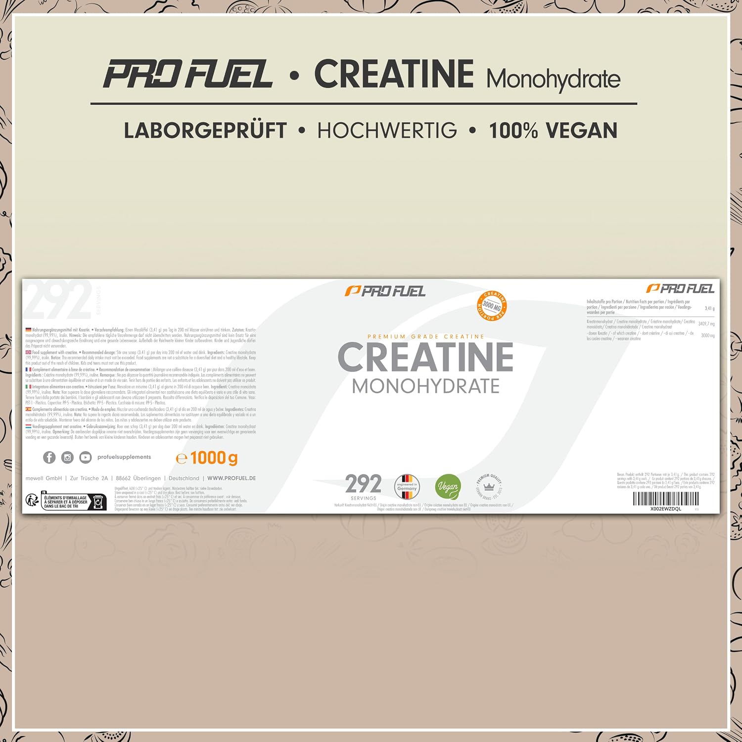 Thumbnail 5 de Creatin Monohydrat Pulver 1kg vegan