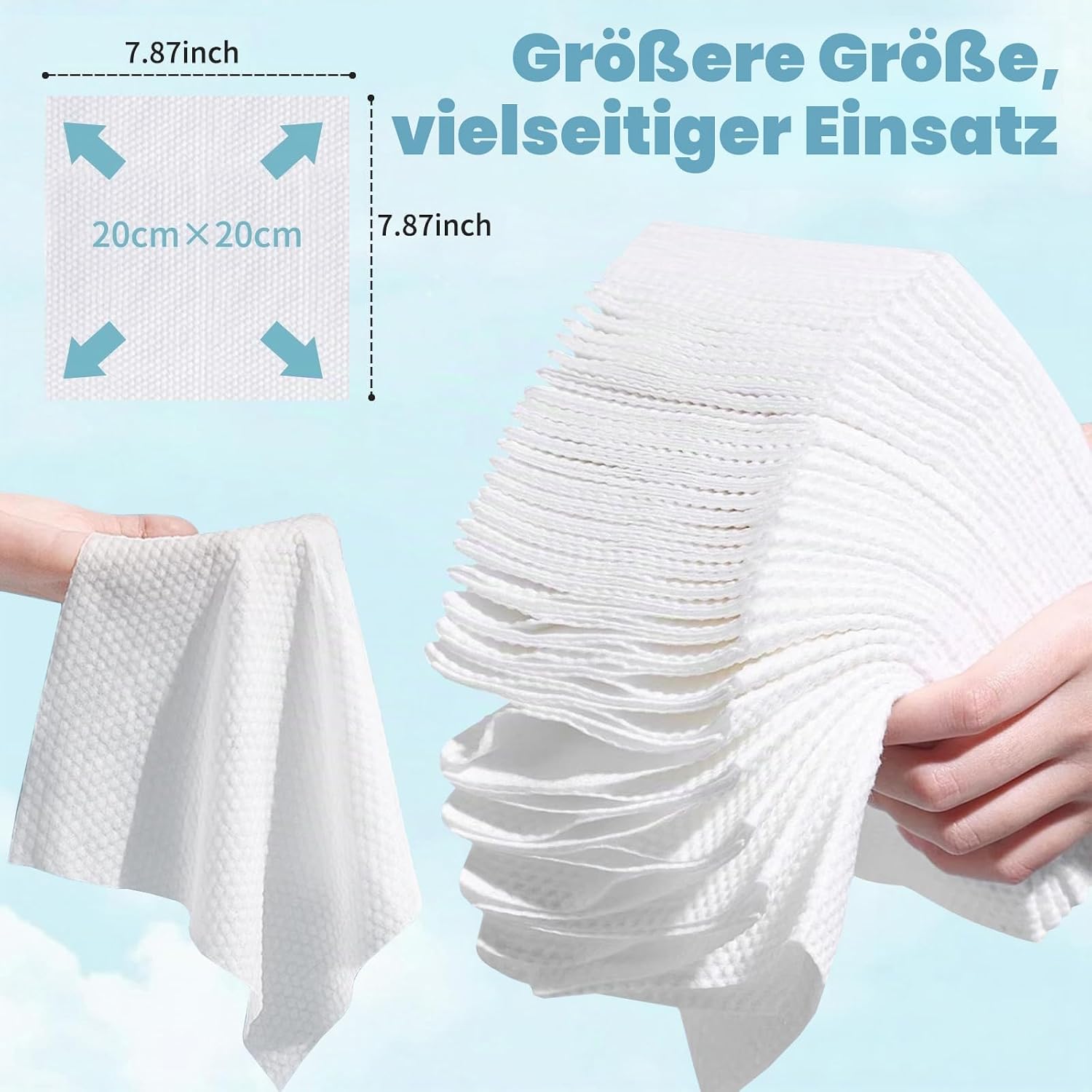Thumbnail 5 de MISHCHI Gesichtstücher 200 Stück – Biologisch abbaubare Einmalwaschlappen für sensible Haut
