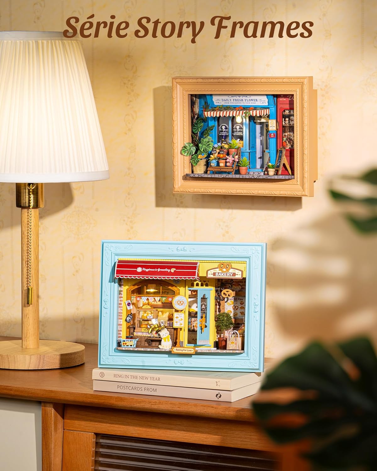 Thumbnail 1 de Rolife DIY Miniature Maison Boulangerie Fluffy Cat – Puzzle 3D en bois emboîtable 146 pièces avec LED tactile