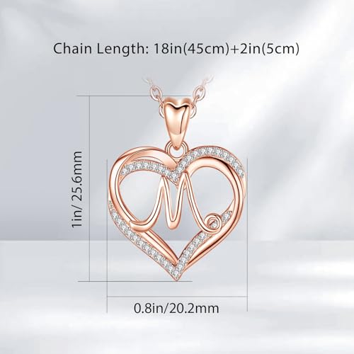Thumbnail 5 de INFUSEU Collar Oro Rosa con Colgante Letra en Corazón para Mujer – 20 Pulgadas