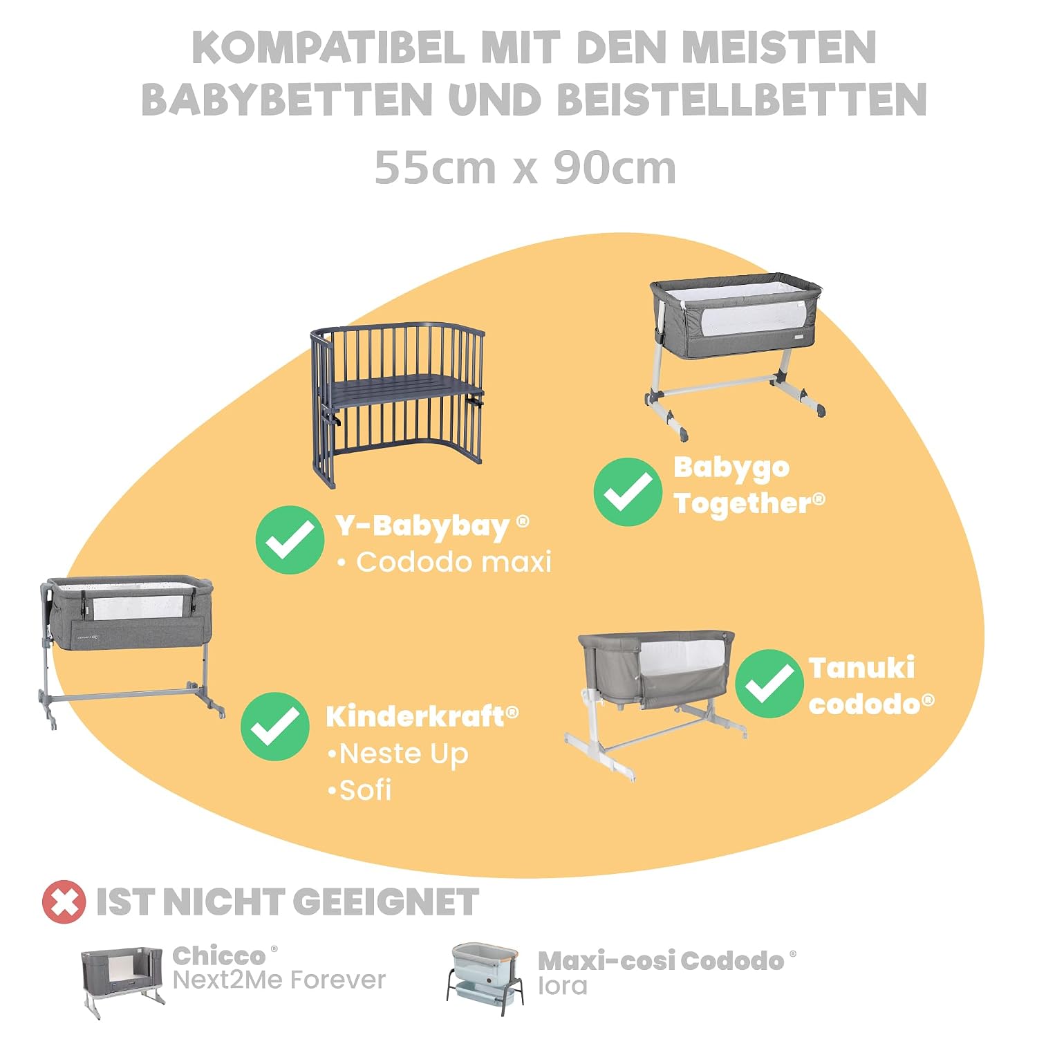 Thumbnail 4 de Spannbettlaken 55x90 cm 3er-Set Savanne