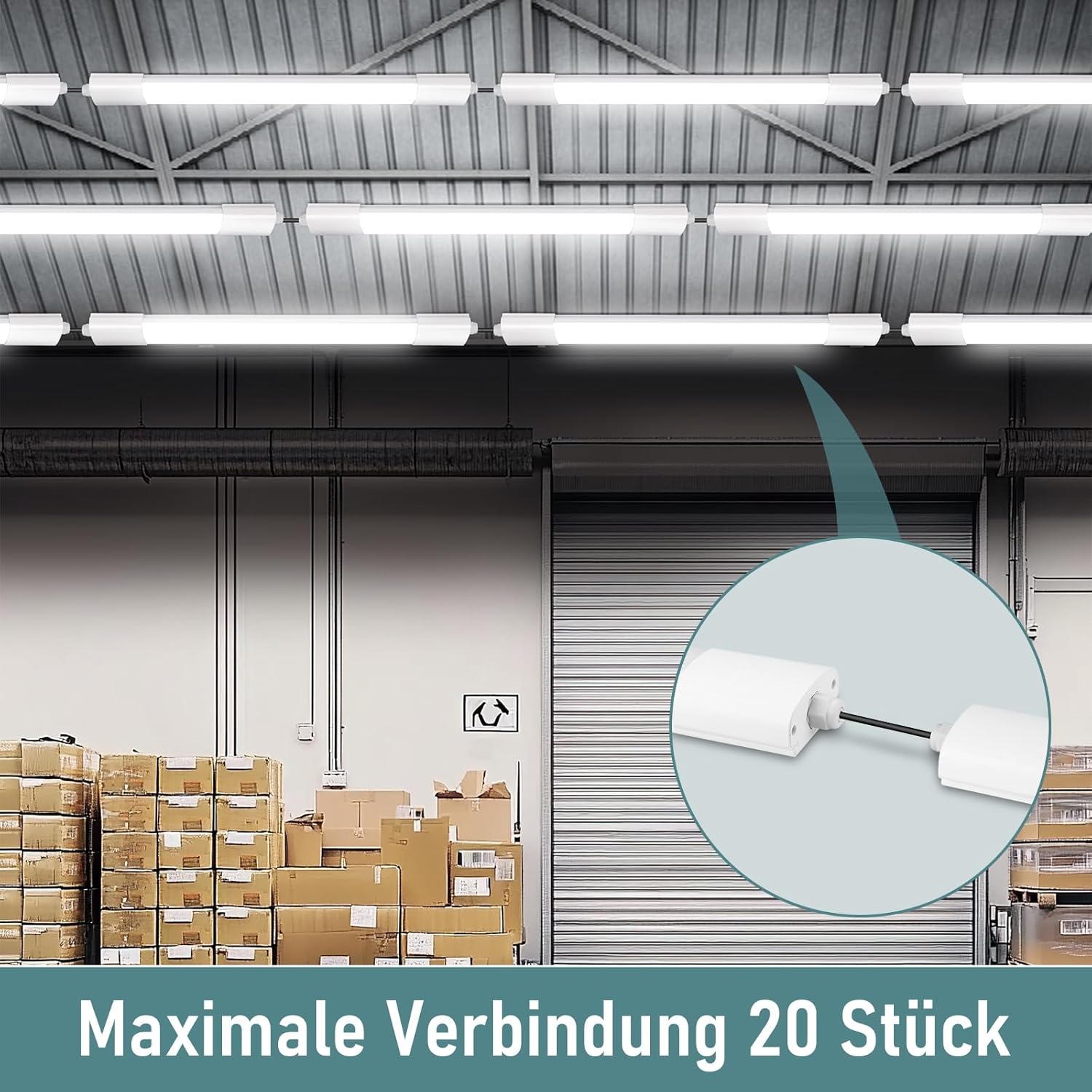 Thumbnail 1 de IEGLED LED-Deckenleuchte 60 cm im 2er Pack: IP65 Feuchtraumlampe mit 20 W, 2200 lm in Neutralweiß (4000 K)