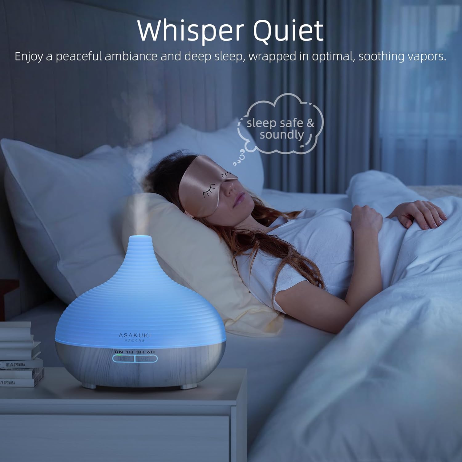 Thumbnail 3 de ASAKUKI Diffuser 300ml – Large Capacity Ultrasonic Aromatherapy Diffuser