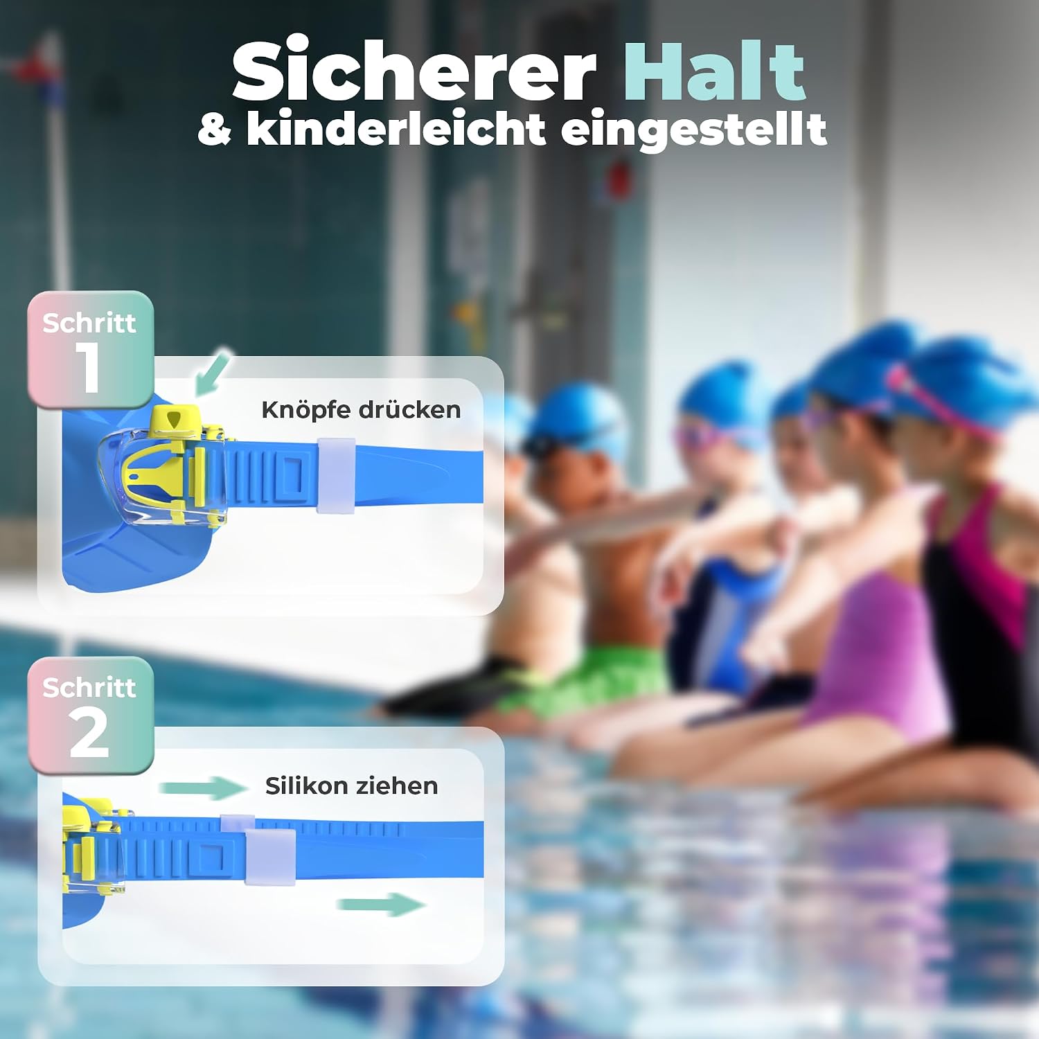 Detalle de KIDVERSE Kinder-Schwimmbrille (ab 3 bis 13 Jahre) mit UV-Schutz & Anti-Beschlag