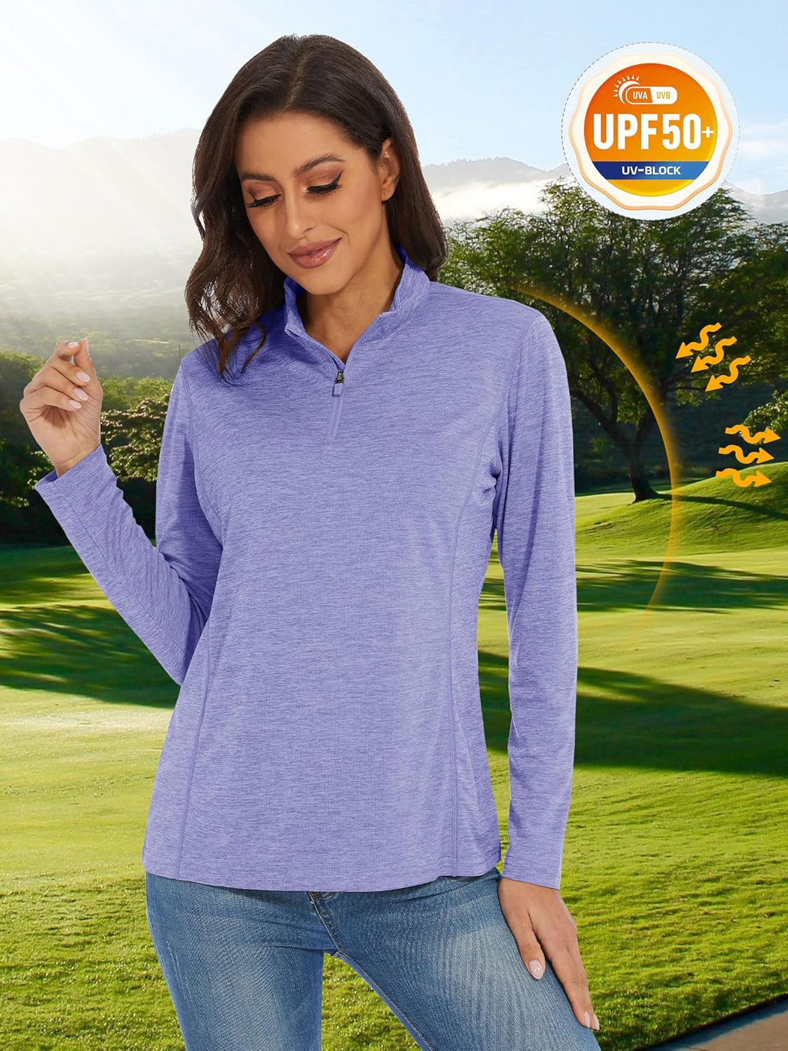 Thumbnail 3 de MAGCOMSEN Women’s UPF 50+ Long Sleeve 1/4 Zip Quick-Dry Sun Shirt
