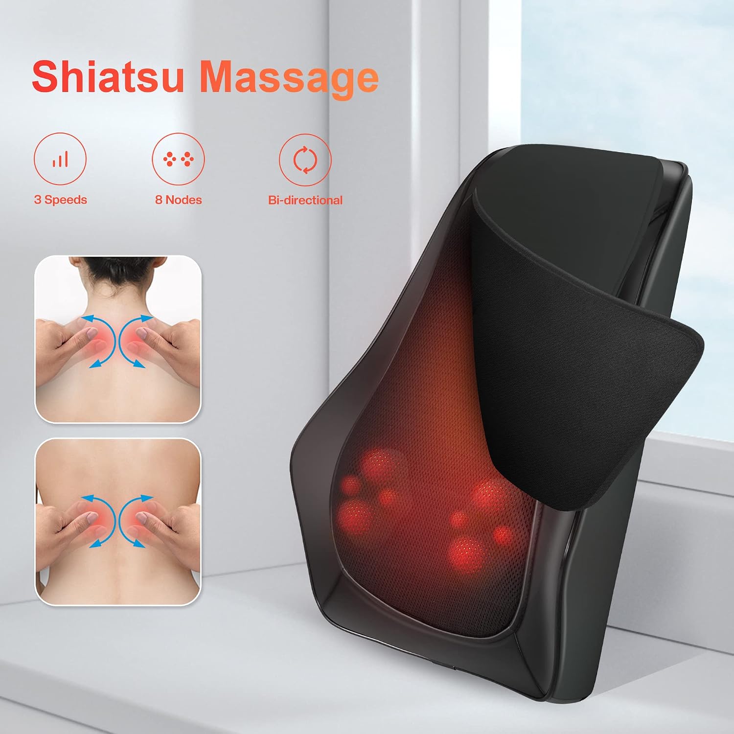 Thumbnail 5 de COMFIER Massagegerät Nacken- und Rücken 8 Knoten