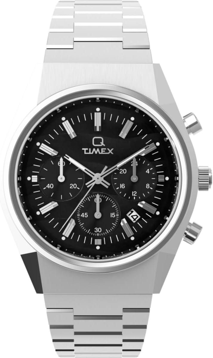 Thumbnail 4 de Timex Q Chronograph 40mm Boîtier Acier et Cuir