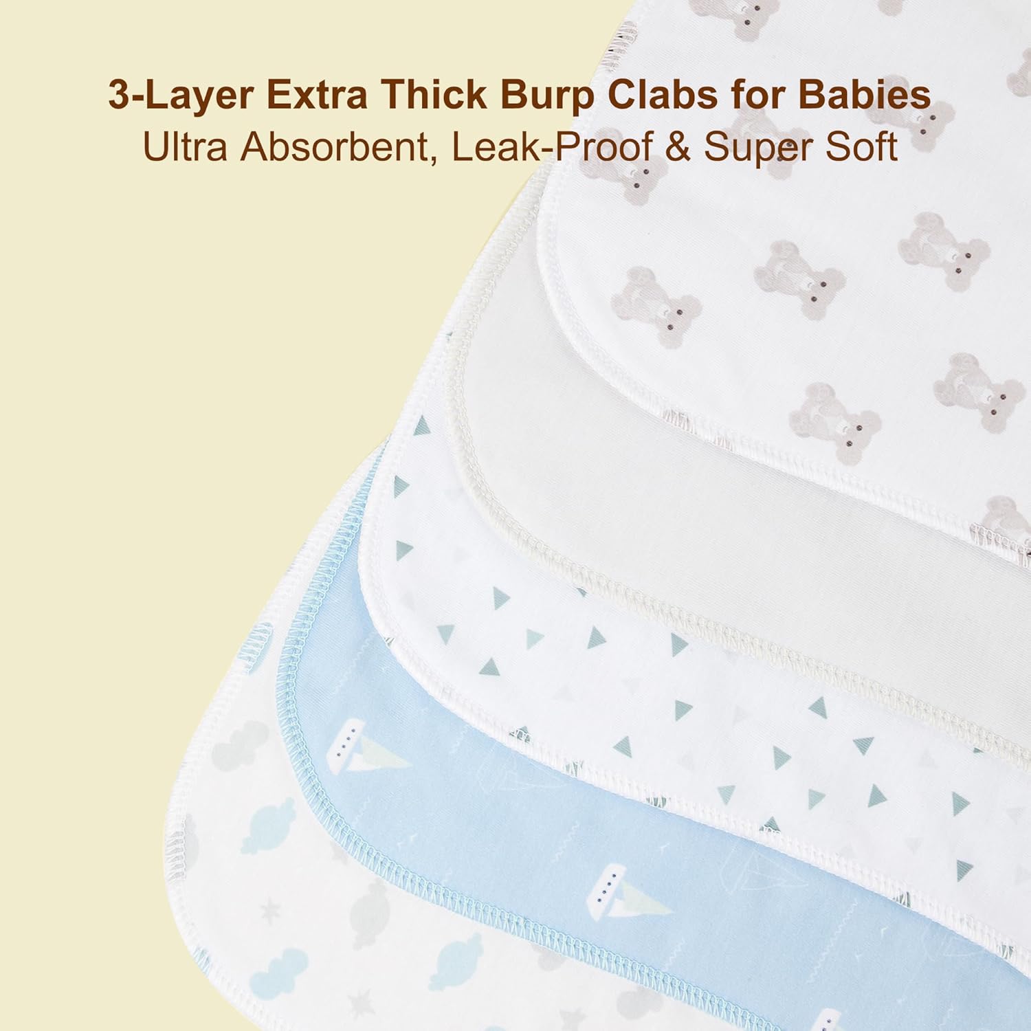 Detalle 2 de Benoxine 2-in-1 Burp Cloths & Bibs, 6-Pack ⚡