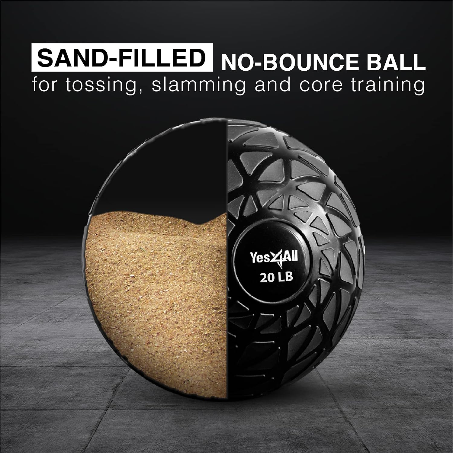 Thumbnail 3 de Yes4All Palle mediche Slam senza rimbalzo (pesi 4,5–18 kg) in gomma con rivestimento lucido