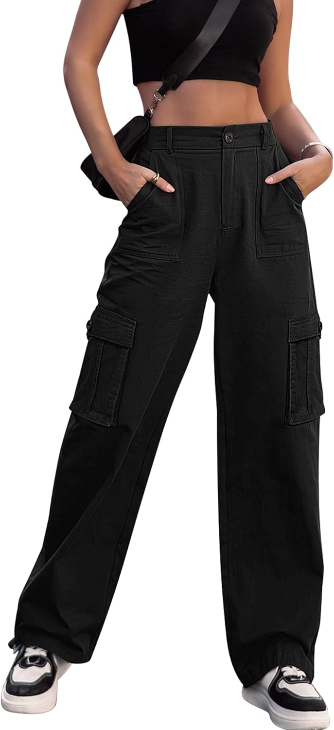 Thumbnail 6 de Dordanity Y2K Cargohose für Damen mit 6 Taschen – High Waist Baggy Wanderhose aus Baumwollmischgewebe