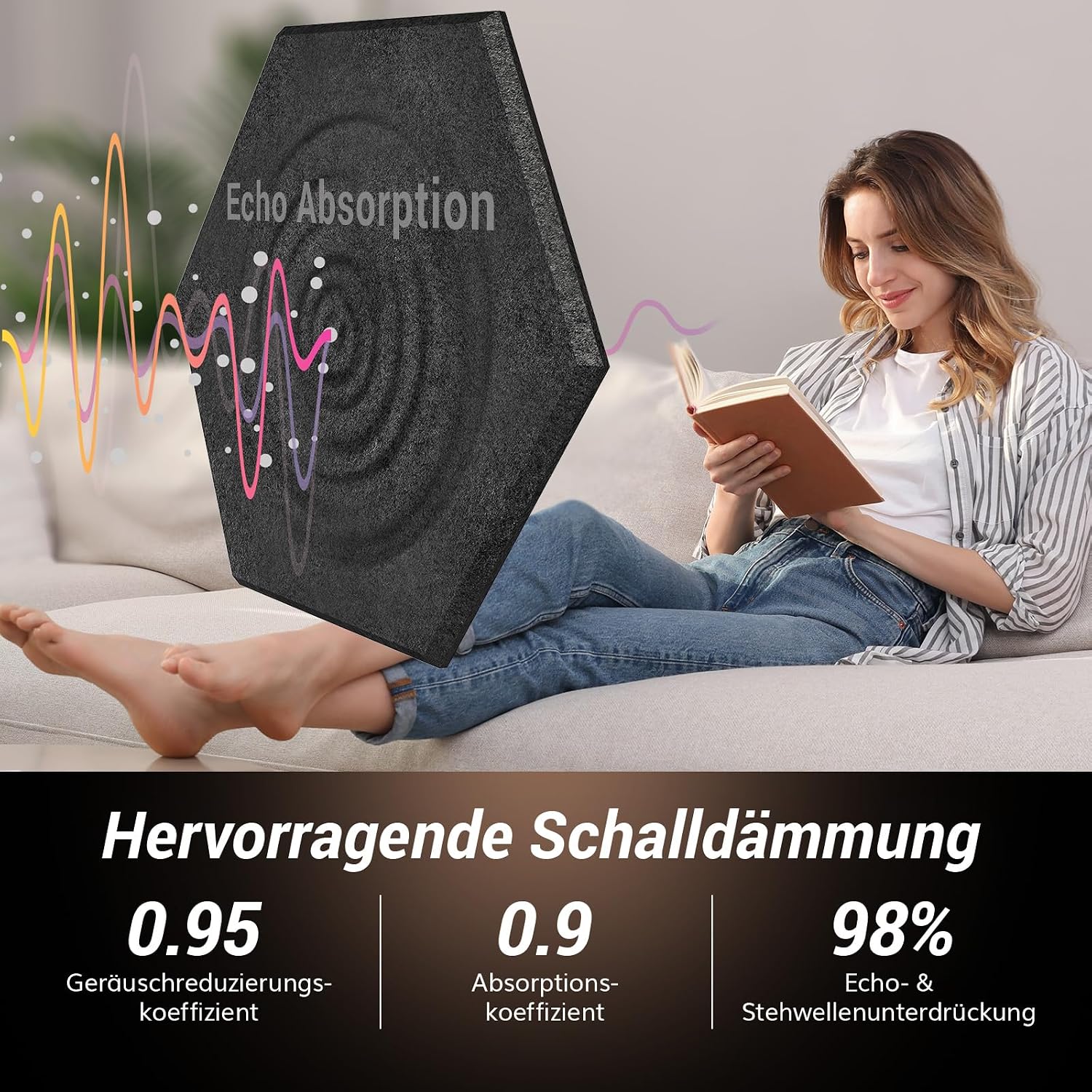 Thumbnail 3 de TONOR Hexagon Akustikpaneele Schalldämmung 12 St