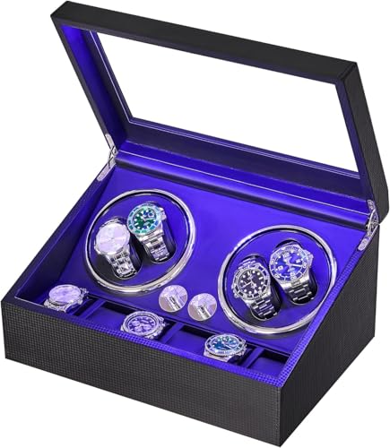Detalle de ANWBROAD Watch Winder for Automatic 4 Rotating Modes USB and LED Backlight