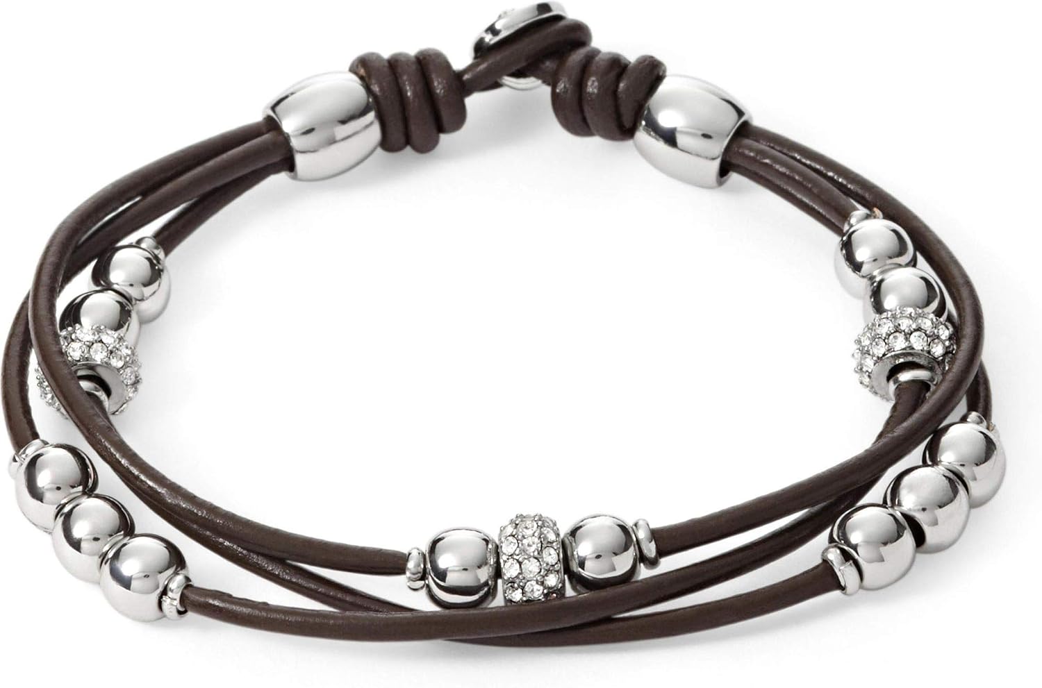 Detalle 2 de Fossil bracciale da donna in vera pelle con chiusura a bottone