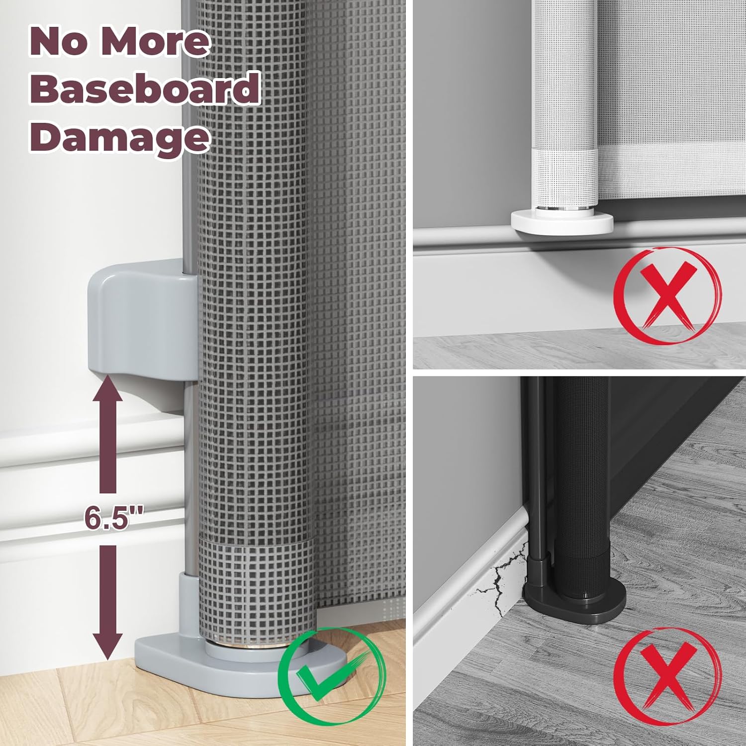 Thumbnail 2 de Cideny Retractable Baby Gate for Stairs & Doorways — 55" Wide, 34" Tall Mesh Gate with One-Hand Operation