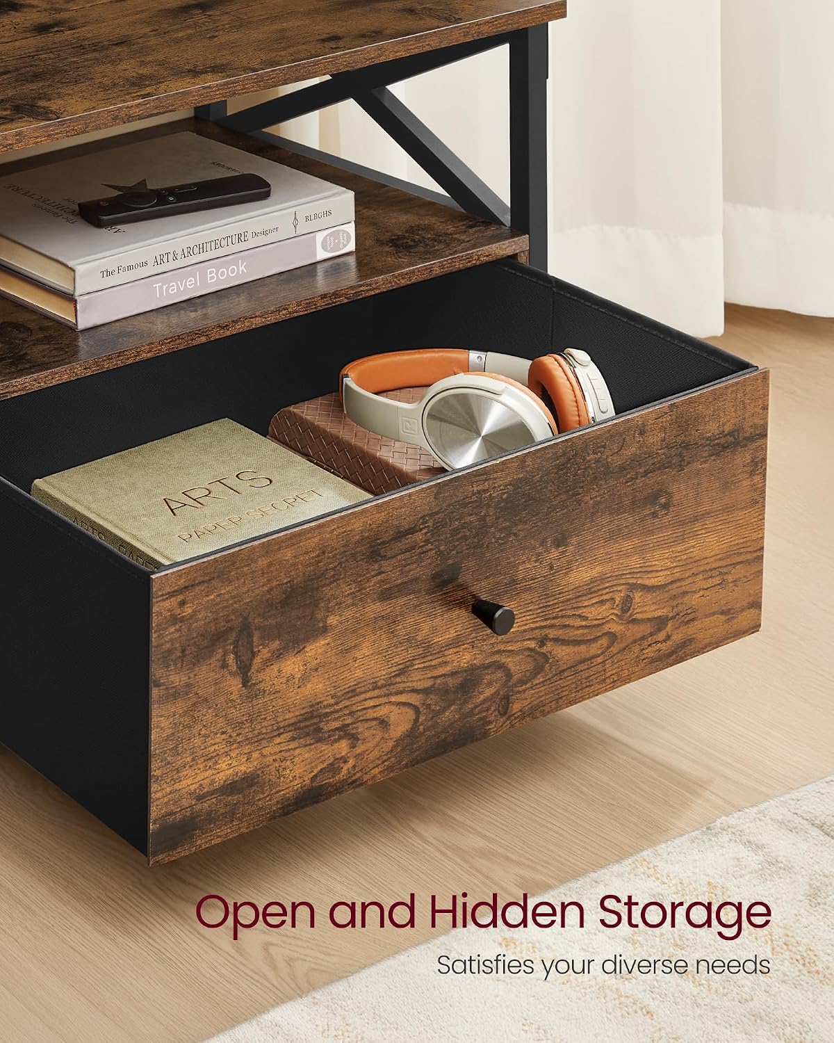 Detalle 2 de VASAGLE Daxton Collection LTV303KD01 TV Stand, 178 cm, 3 Drawers and 3 Shelves
