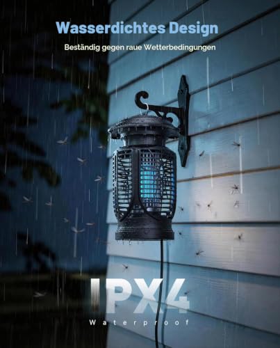 Detalle de KITBEZN Insektenvernichter Elektrisch 20W UV‑Lampe, 4200V, IPX4 – Mückenfalle für Innen und Außen