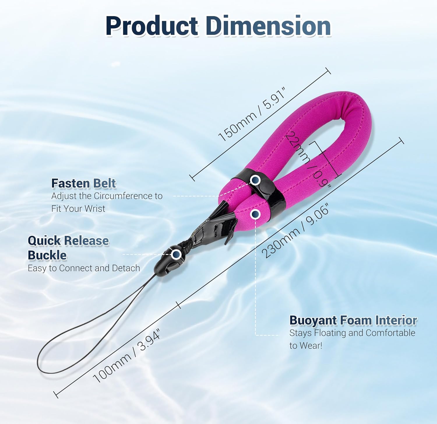 Thumbnail 6 de JJC Floating Wrist Strap for Underwater Cameras (Olympus TG-5/TG-6, Nikon W300, GoPro & more)