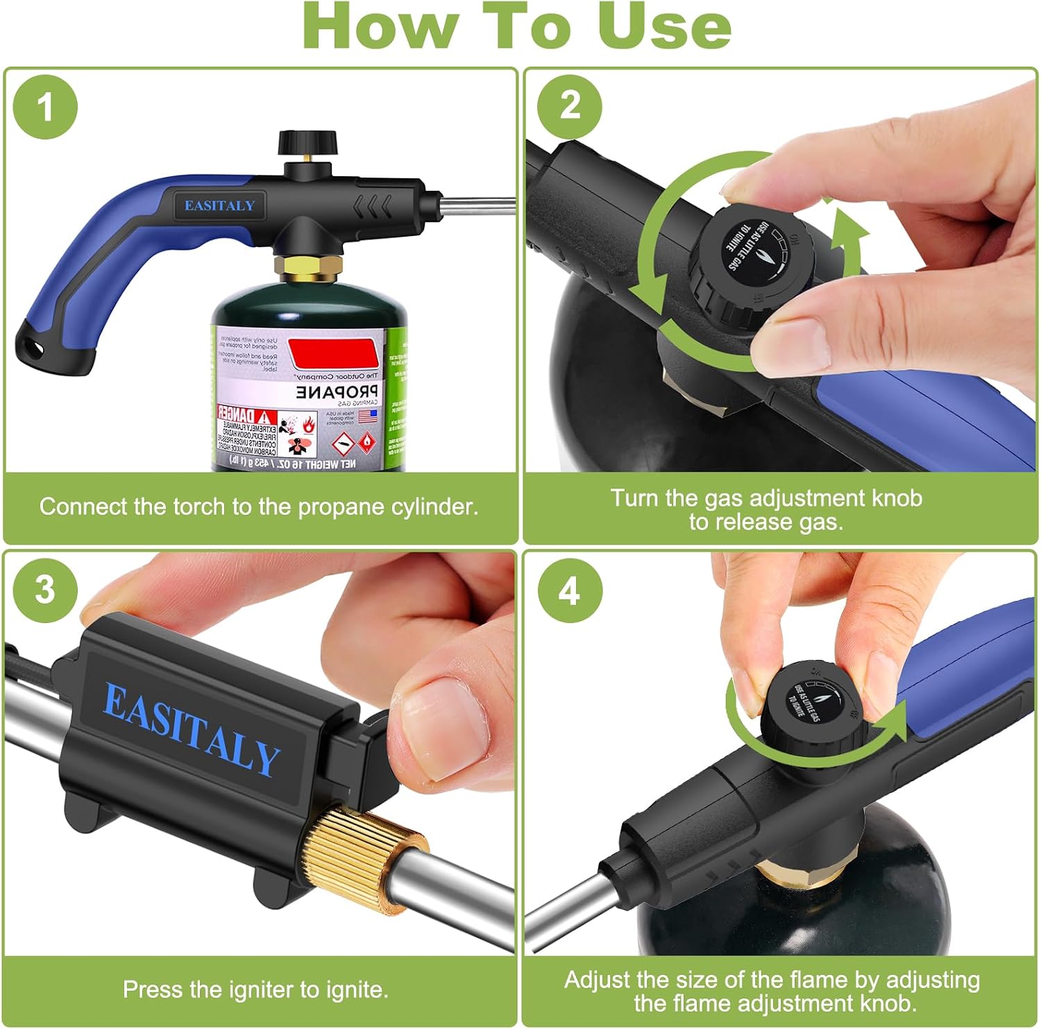 Thumbnail 4 de EASITALY PQ888-D002A002 Propane Weed Torch with 30-Inch Handle