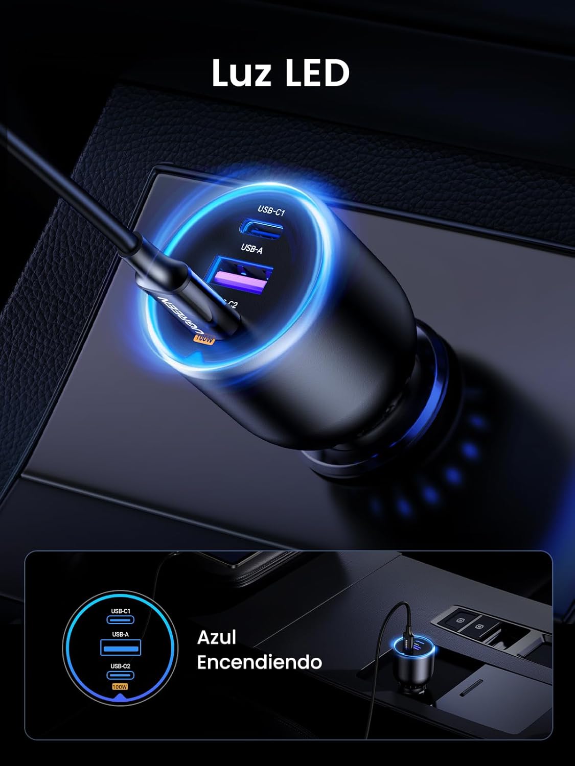 Thumbnail 5 de UGREEN 130W Cargador de Coche USB C 🚗 Carga Rápida