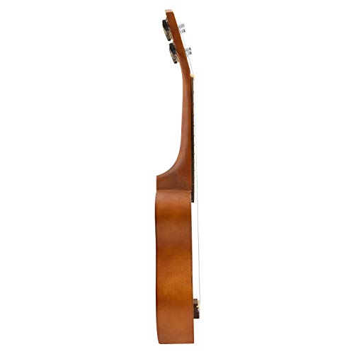 Detalle 2 de World Rhythm Ukulele Soprano per Principianti, Finitura Naturale – Con Custodia, Corde di Ricambio e Pletro in Feltro (Marrone)