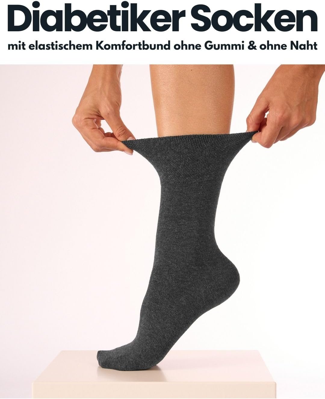 Detalle de sockenkauf24 10 Paar Diabetikersocken ohne Gummibund und ohne Naht (Baumwolle) für Damen & Herren